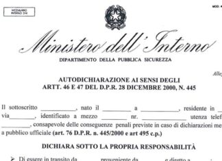 Coronavirus, scarica qui l’autocertificazione per viaggiare in tutta Italia