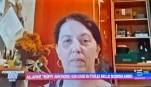 Stefania Soldà, durante il collegamento con Canale 5.