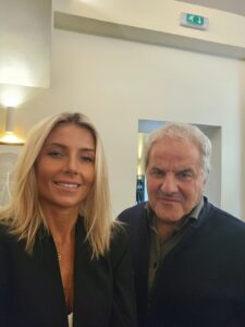 Cristina Seymandi in compagnia di Moreno D'Angelo, che l'ha intervistata per "Orlando Magazine".