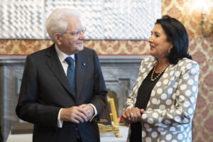 L'ex presidente europeista Salomé Zourabichvili in visita da Mattarella.