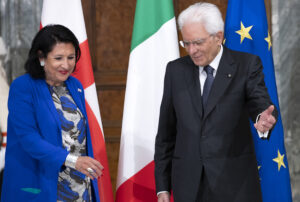 Salomè Zourabichvili e Sergio Mattarella.