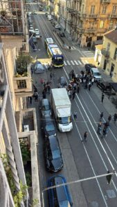 Un momento della manifestazione. (Torino, 5.10.2026)